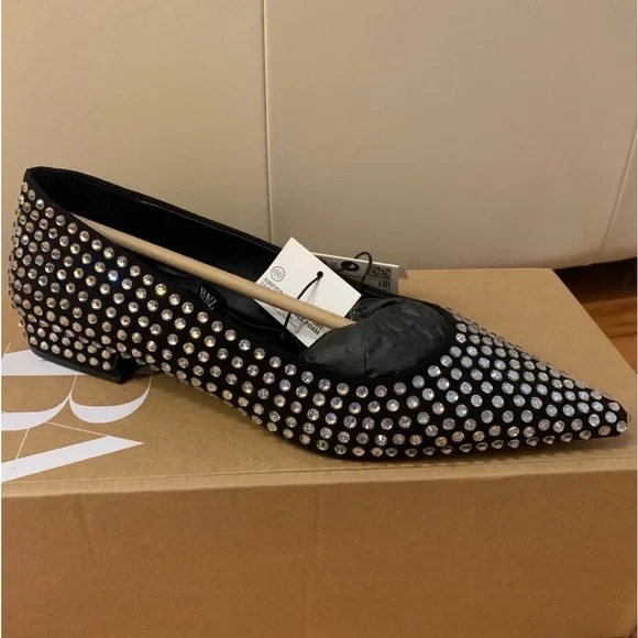 ZARA Crystal Ballet Flats NWT - Picture 3 of 12